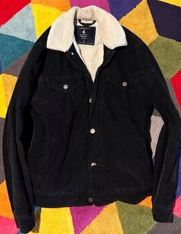 NEW PORT  PÁNSKÁ ZATEPLENÁ MANŽESTR BLACK BUNDA S BERÁNKEM