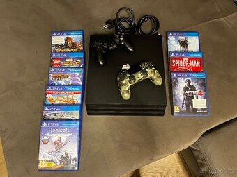 PS4 PRO 1TB, 2x ovladač, 9her