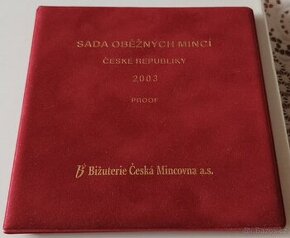 Sada mincí ČR 2003 proof v semišovém obalu