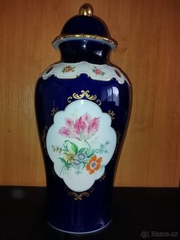 Váza z kobaltu / dóza s víkem velká