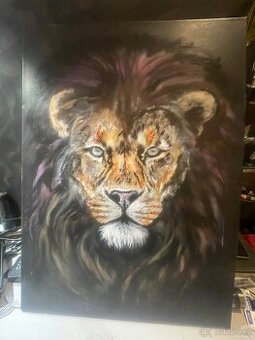 Masivní obraz LVA – ruční malba 75×55, ihned k odběru