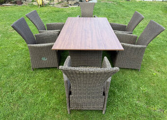 Ratanová zahradní jídelní souprava Patna zn. Stern
