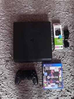 Ps4 slim + ovladač + kabeláž + hra zdarma