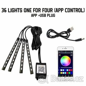 LED podsvětlení vnitřní/vnější RGB  USB, bluetooth