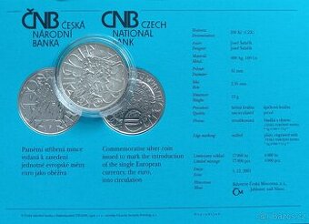Stříbrná 200kč ČNB BK provedení 2001 - 1