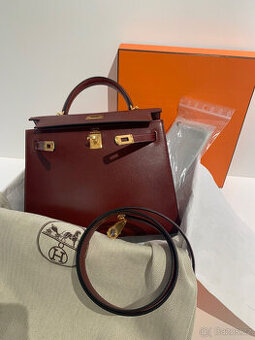 Hermes Kelly Bag 25 Bag Veau Box 55 Rouge H Full Set Hermes - 1