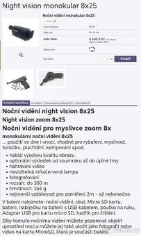 Night vision 8x25 pro myslivce.