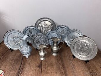 Staré Německé ozdobné talíře a vázičky