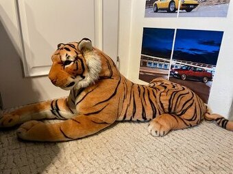 Velký plyšový tygr, délka 112cm + 69cm ocas, výška 46cm