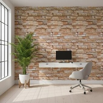 Tapeta na zeď štípaný kámen, pískový (45 cm)