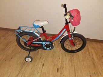 Dětské kolo Leader Fox 16" červené barvy – včetně balančníc