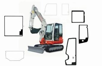 Sklo sklá okno okná na stavebné stroje Takeuchi skladom