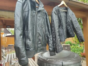 Kožená dvoudílná moto bunda zn.4SR + chránič páteře v ceně.