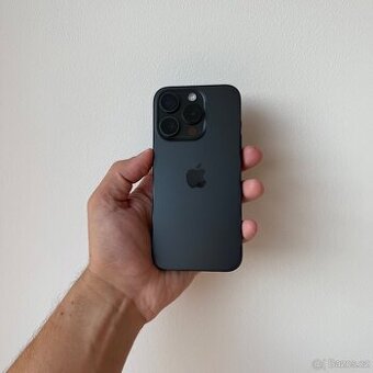 APPLE IPHONE 15 PRO 128GB ČERNÝ TITAN-BATERIE 98%-ZÁRUKA