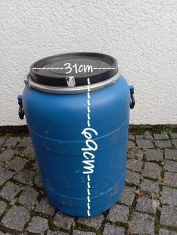 sud modrý 80 l se sponou, kulatý