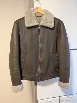 Pánská kožená shearling bunda Mango