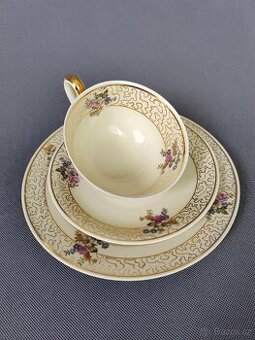 Krásná porcelánová čajová sada Weimar Porzellan (1948-1953)