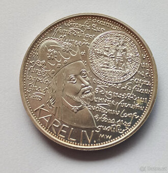Stříbrná mince 200 Kč Karel IV. 1998 (Ag 900)
