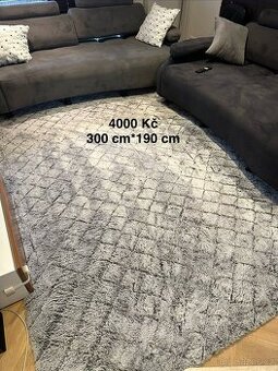 Koberec šedy 190x300 cm