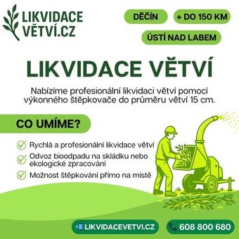 Likvidace větví – štěpkování a odvoz, Děčín + okolí - 1