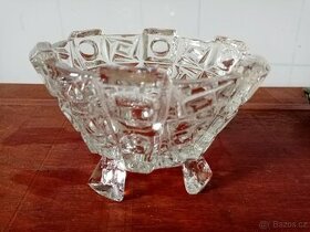 Skleněná lisovaná mísa - art deco