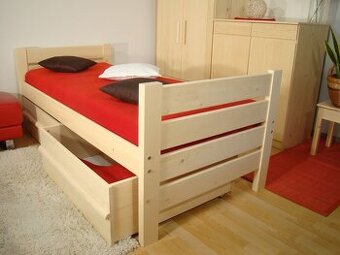 Zvýšená senior postel z masivu NELA V+V SENIOR