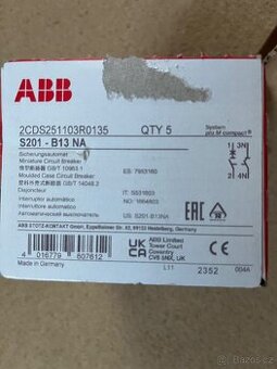 Jistič s nulovým pólem ABB S201- B13NA 2CDS251103R0135