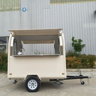 Food Truck Krémový 1,6 m široký s podvozkem
