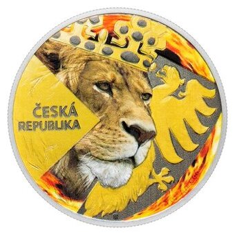 první oficiální kolor mince Český lev 2024 proof