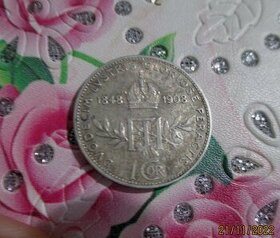 Vzácná  1 koruna 1908  výroční v patině