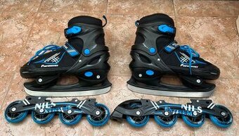 Rostoucí brusle 2v1 lední/kolečkové vel. 38-41