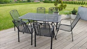 Zahradní nábytek TAVIO tahokov (2 stoly + 6 židlí)