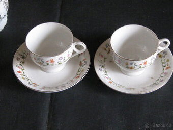 PORCELÁN- 2x šálek s talířkem s dekorem-zn.Čína
