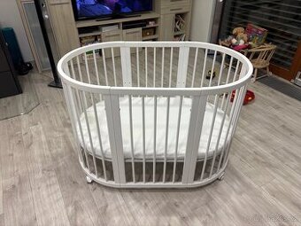 Dětská postýlka bílá variabilní a nastavitelná 9v1