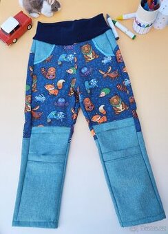 Dětské softshellové kalhoty zvířátka vel.116