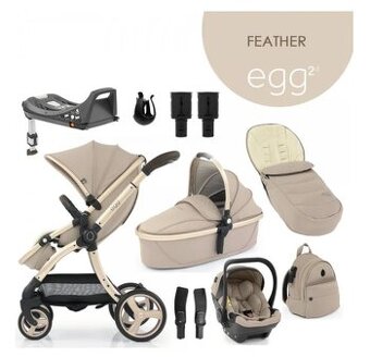 Kočárek Egg 2 set Platinum 9 v 1 Feather/Champagne