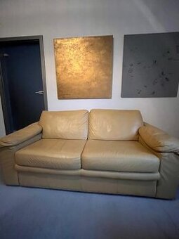 Kožená sedací souprava rozkládací