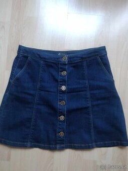 DÁMSKÁ DŽÍNOVÁ RIFLOVÁ SUKNĚ VEL.38/M