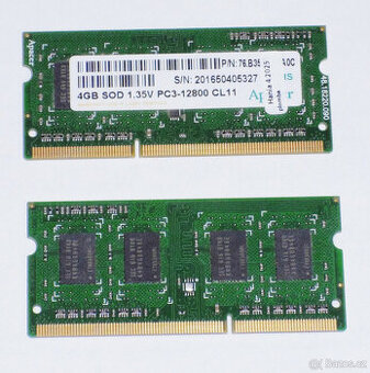 8GB (kit 2x4GB) Apacer DDR3L 12800 1600MHz SO-DIMM 1,35/1,5V