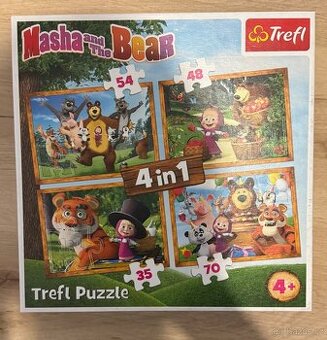 Trefl Máša a Medvěd v lese 4v1 35 48 54 70 dílků