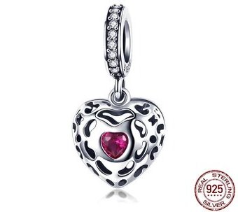 Krásný nový stříbrný Pandora přívěsek Srdíčko