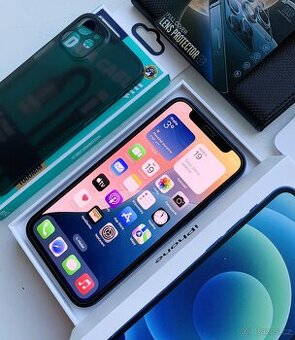 JAK NOVÝ - Apple Iphone 12 MINI 64GB BLUE -- KRÁSNÝ STAV --