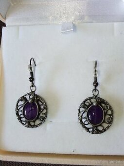 ametystové náušnice kulaté