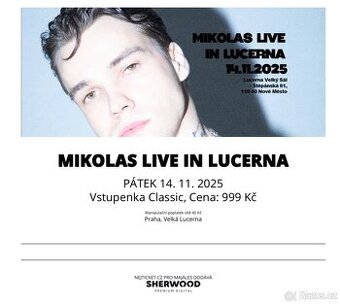 MIKOLAS - Lucerna 14. 11. 2025