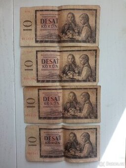 4xDesetikoruny z roku 1960 a1x dvacetikoruna 1970