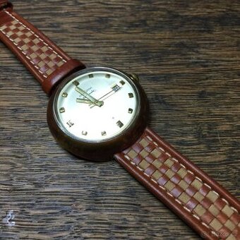 retro hodinky automatic Bergana Waterproof Datum Řemínek