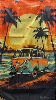 Baner - vlajka - prapor : VW transporter T1 - 90x150 cm