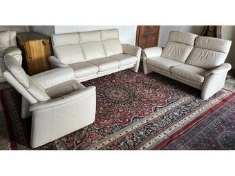 Luxusní kožená sedací souprava 3+2+1, 2883