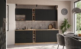 Luxusní kuchyňská linka černá 255cm