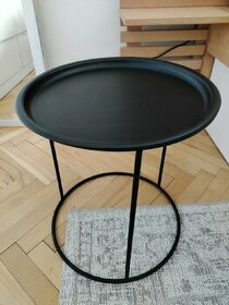Černý kovový lehký odkládací stolek 40 cm - 1